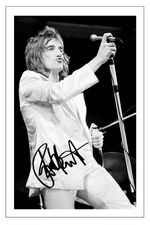 ROD STEWART SIGNED PHOTO PRINT AUTOGRAPH FACES MAGGIE MAY