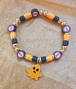 By Tracey Handmade Gifts & Jewellery Halloween Ghost Beaded Charm Bracelet