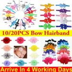 Newborn Baby Headbands 10/20pcs Set Kids Girls Bow Hair Band Elastic Headdress