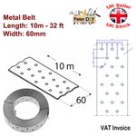 Galvanised Perforated Metal Fixings Securing LONG TAPE Band Belt 10m x 60mm