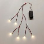 Miniature LED Lights for Dollhouse - Easy Install Wiring Kit with Battery Holder