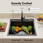 Stainless Steel Kitchen Sink Single Large Bowl with Mixer Taps & Inset Waste Kit