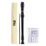 Descant Recorder – Three Piece, Beginners Recorder with Bag – Black by Mad About