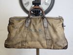 Original WWII Canvas & Leather Military Holdall – Stamped "N.R.H."