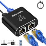 Ethernet Splitter 1 to 2 - 1000Mbps Gigabit Network Switch with USB-C Power Cab