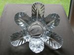 Vintage  Art Glass  VANNES  France  6  Arm  LEAF  Centrepiece  - Ex Cond