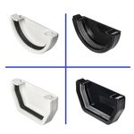 Gutter External Stop End Cap half Round and square Fits 112mm.