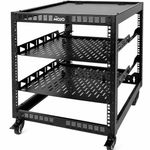 12 U Open Frame Server Rack 19 Inch AV Network Mobile 4 Post Wall Mount Casters