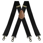 Adult Men's Four-clips Braces Adjustable X-Shape 35mm Heavy Duty Work Trousers