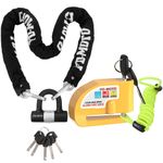 FD-MOTO 1.2M*10MM Motorcycle Chain Lock Heavy Duty & Brake Disc Lock Alarmed