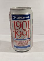 WALGREENS & Pepsi-cola Vintage Soda Can Honoring 90 Years, 1901 - 1901.    RARE