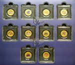 The Most Interesting Sea Creatures 2nd Set in Gold 10 X 1/1000 Oz 999 Gold Coins