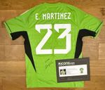 Emiliano Martínez Back Signed Argentina 2022 Home Goalkeeper Shirt ICONS COA