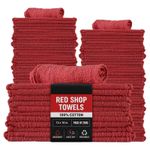 New Industrial A-Grade Red Shop Towels - 13x14 inch Multipurpose Cleaning Towel