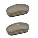 2 x Guess Grey Hard Sunglasses Case Oval Eyeglasses Case Lightweight New Genuine