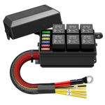 12V Automotive Relay Block 6 Way Pre-Wired Fuse Box for Car Truck Vehicle System