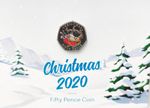 Gibraltar 2020 Colour Edition Xmas 50p Christmas Card Coin mintage of 1000