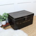 Antique Metal Deed Box. Ideal for Document Storage in Home Office.