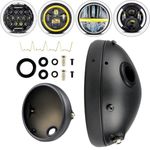 7 Inch Motorcycle Headlight Housing Shell LED Headlamp Case Bucket Black Cover