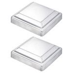 2Set Fence Post Cap Galvanized Deck Post Caps Fit 4" x 4" Pipe Silver