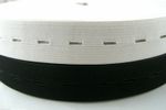Buttonhole Elastic Available in 16mm, 19mm, 25mm Black / White - New Lower Price