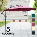 3m Garden Parasol Sun Shade Patio Banana Hanging Set Umbrella Cantilever