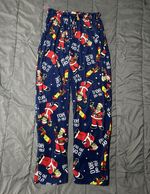 The Simpsons Men's S Fleece Polyester Pajama Pants Elastic Waist Homer Bart