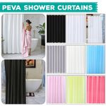 Plain Shower Curtain Mould & Mildew Resistant 180x180cm PEVA Waterproof Curtains