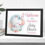 PERSONALISED Baby Shower Welcome Sign Unisex Elephant Baby Shower Decorations