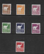 NORWAY SCOTT 104 - 110 MNH SET - 1925 POLAR BEAR & AIRPLANE ISSUE