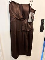 VTG Frank Usher Chocolate Brown Satin Strapless Evening Dress Gown BNWT UK 10