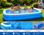 Summer 7ft Rectangular Swimming Pool 19in Deep Kids Family Garden Paddling Pool