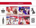 Coronation of KING CHARLES III & Queen Camilla Stamp Sheet (2023 Central Africa)
