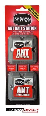 Nippon Ant Killer Bait Station Nest Trap Stop Ants Colony Pre-baited Twin Pack