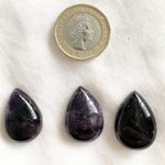 45cts Amethyst Cabochon Pear Approx 16x22mm 3pcs/set Bought From Jewellery Maker