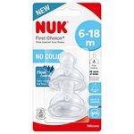 NUK First Choice+ Teats for Baby Bottles | 6-18 Months | Flow Control |