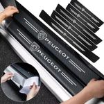 4Pcs Peugeot Carbon Fibre Effect Adhesive Door Sill Protective Strips-UK