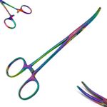 Hemostat Forceps Serrated Curved Tip Clamps for Fishing & Body Piercing Forceps