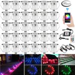 Decking Lights 30PCS Ø30MM Bluetooth Controller Led Plinth Lights Kitchen Garden