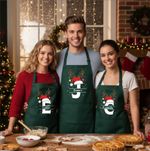 Personalised Christmas Printed Apron Custom Name And Initial Xmas Matching Top