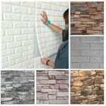60Pcs Wall Sticker Stick On Tiles Thick Self-Adhesive Kitchen Bathroom 3D Decor,