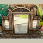 Victorian Style Large Cast Iron Overmantle 3 Mirrors Fireplace Wall Mount 104 cm