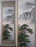 Japanese Hanging Scroll Pine Valley Mountain Landscape-KJ1028