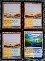 MTG Flooded Strand x4 (3 Onslaught, 1 Khans Of Tarkir)