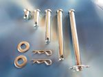 Clevis Pins Imperial 1/4 5/16 3/8 1/2 Diameter BZP inc R-Clips Washers Pack of 2