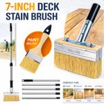 Decking Paint Brush Deck Stain Applicator with 60" Long Handle 3" Paint Brush