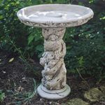 Solid Stone Cast Bird Bath Feeder Natural Design UK Handmade DGS Statues 60kg