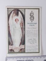 Vintage Queniborough Church Easter Communion Service Card He Is Risen Religious