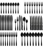 48-Piece Spoon, Steak Knife and Fork Sets – Black Titanium Coated, BPA-Free