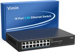 16 Port 2.5G Switch Unmanaged, Vimin 16 Port 2.5GB Base-T Ethernet Switch, 2.5Gb